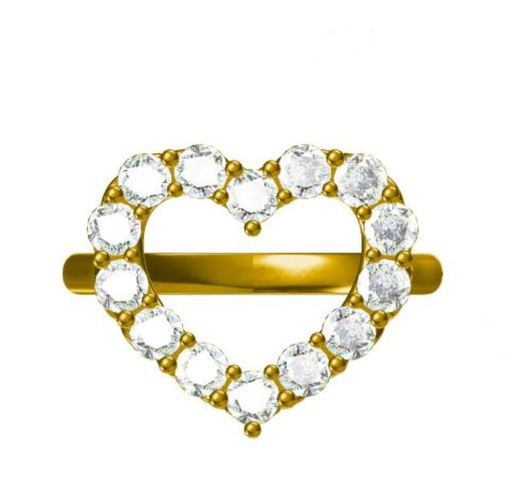 Eternal Baby Ring - Yellow Gold Natural Diamond Ring, Unconditional Love Ring, Self Love Ring